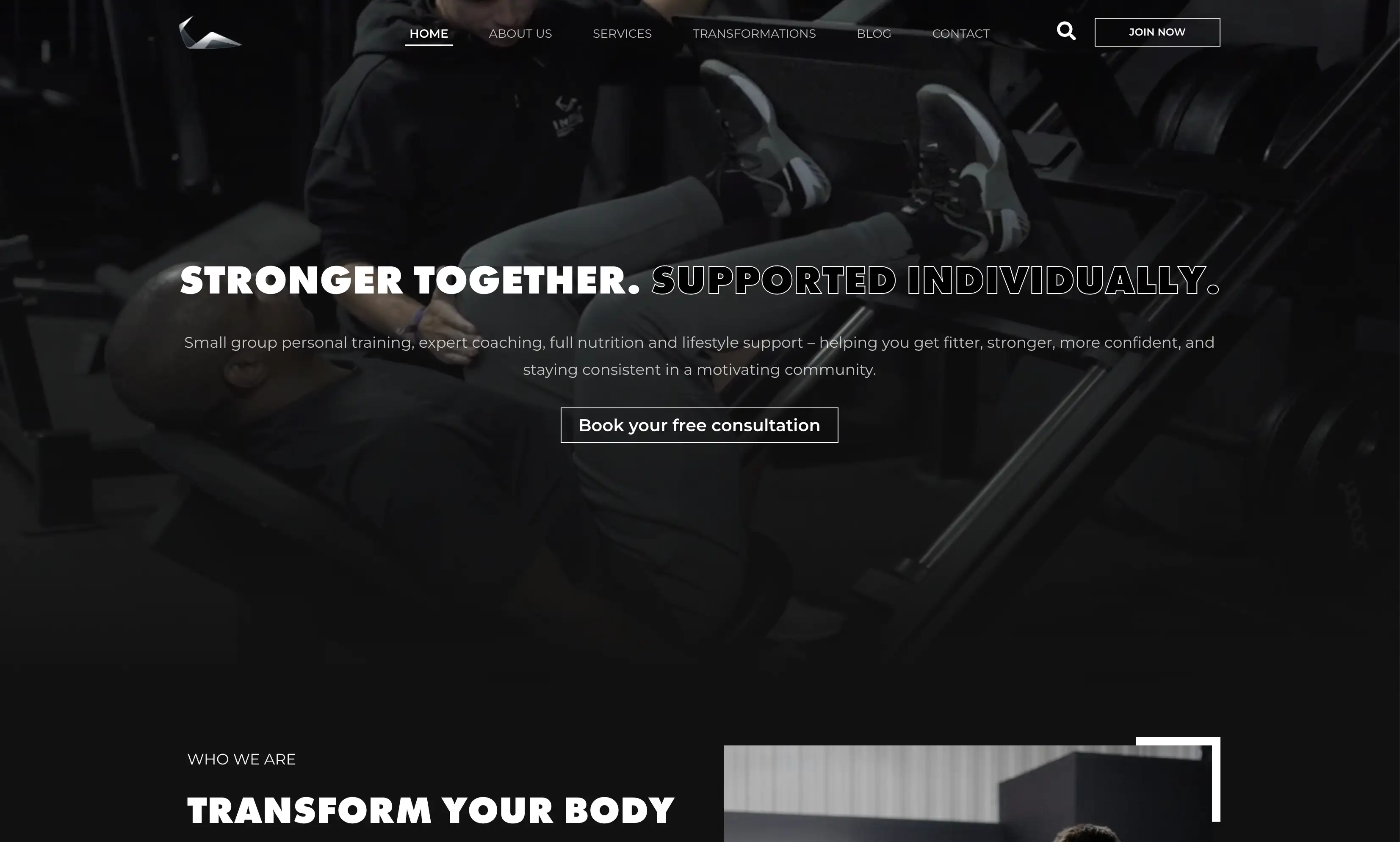 Impact Personal Training website